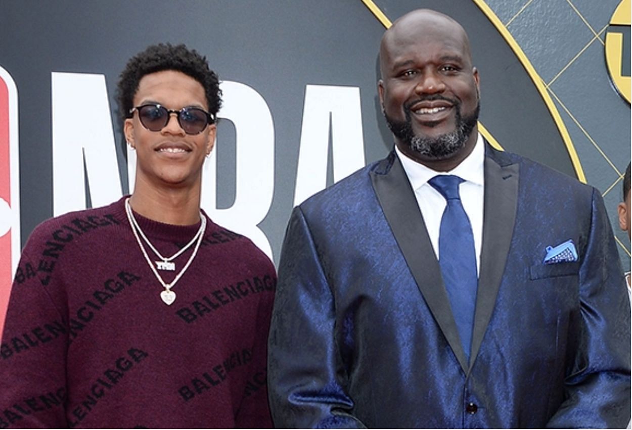 Shaquille O'Neal (right) and his son Shareef O'Neal