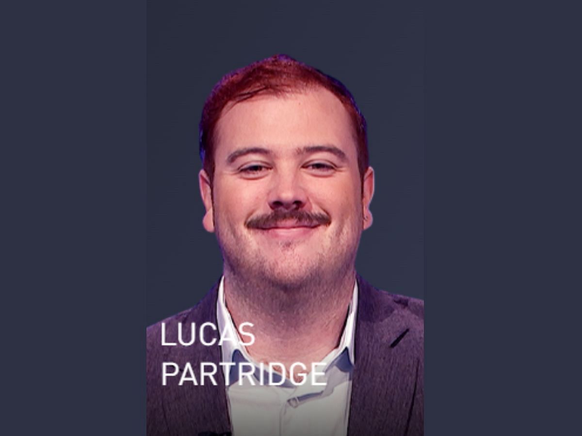Lucas Partridge:Tonight&#039;s winner (Image via jeopardy.com)