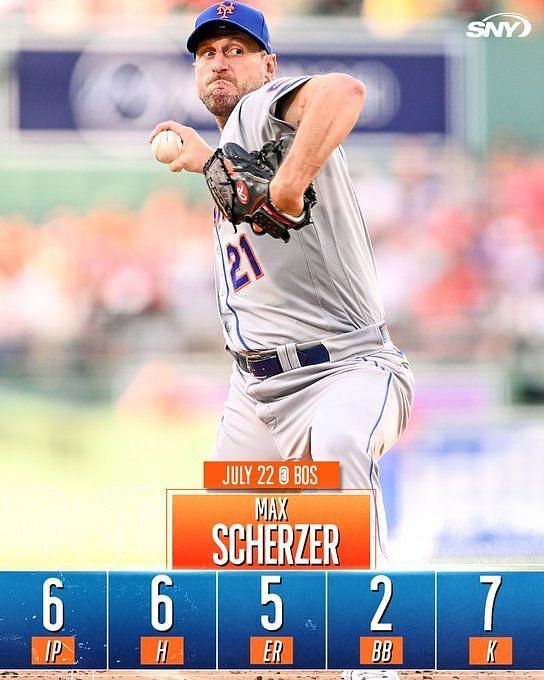 Mets Fans Want Max Scherzer Gone After Pitcher's Poor Outing Vs Red Sox ...