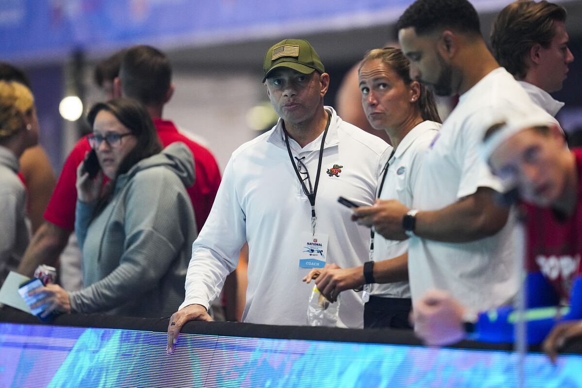 Anthony Nesty is present at the US swimming nationals.
