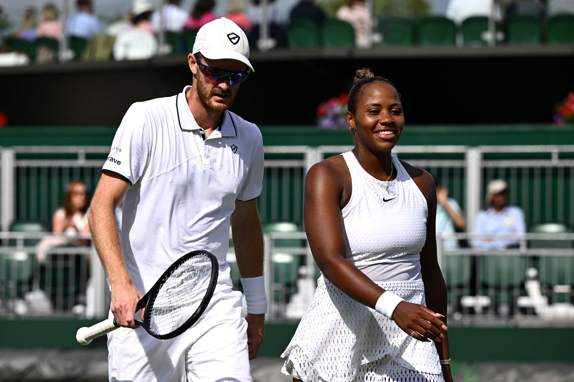 Jamie Murray (L) and Taylor Townsend at the 2023 Wimbledon Championships