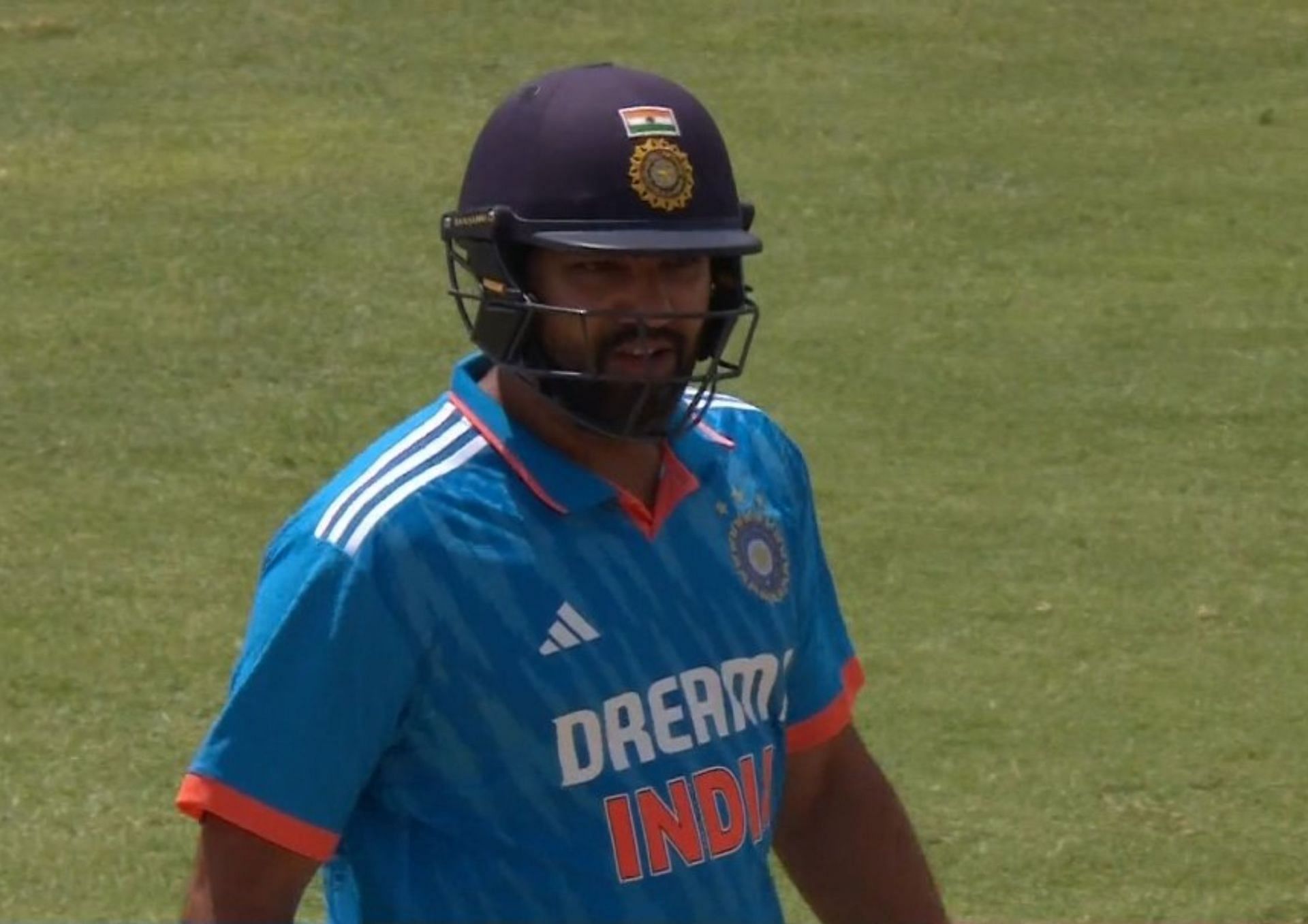 Rohit Sharma batted at number 7 in the opening ODI against the West Indies (Picture Credits: Fancode via Twitter).
