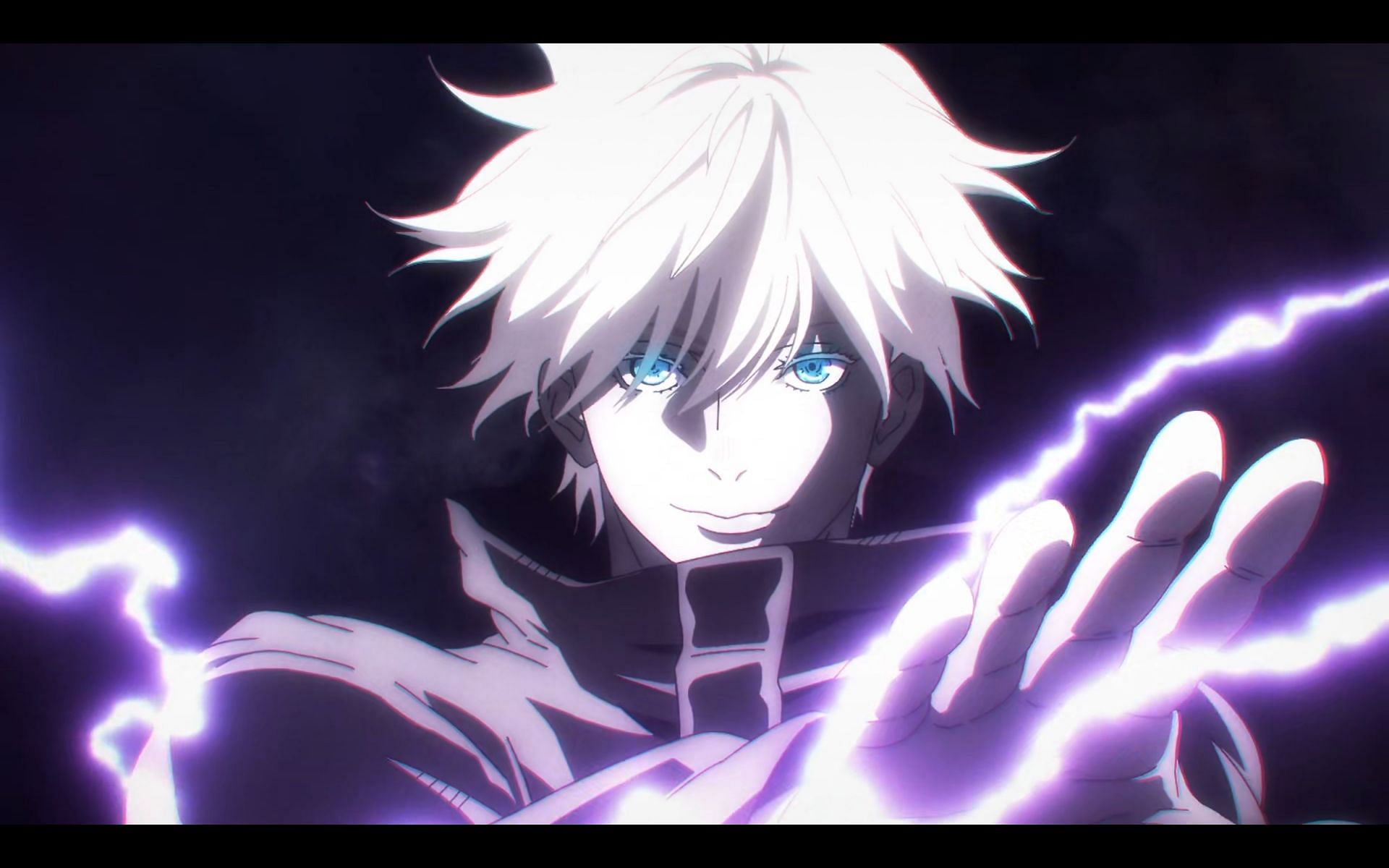 Gojo&#039;s Hollow Purple technique, created using his Limitless (Image via MAPPA)