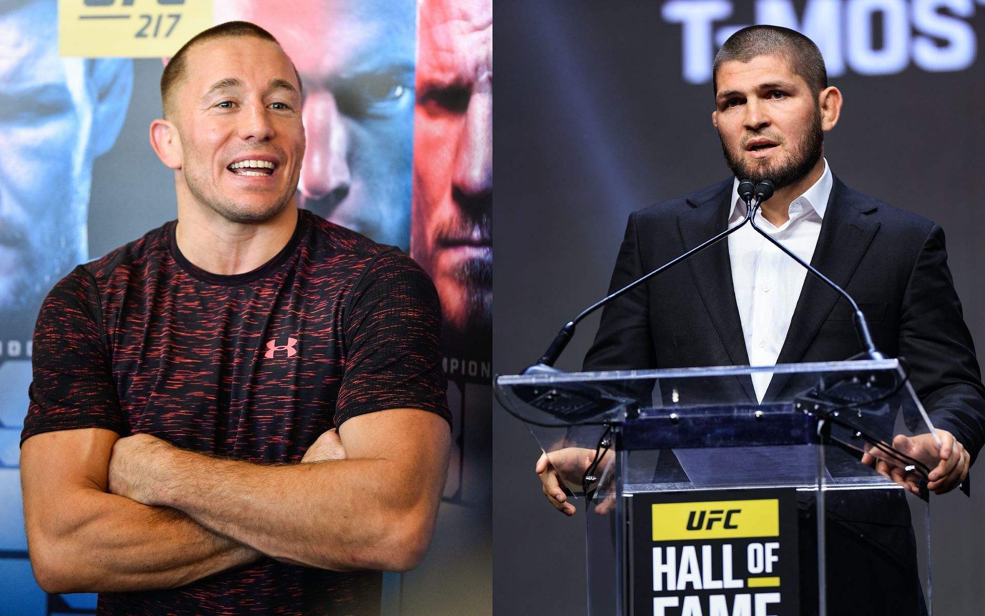 Georges St-Pierre and Khabib Nurmagomedov [Image credits: Getty Images] 