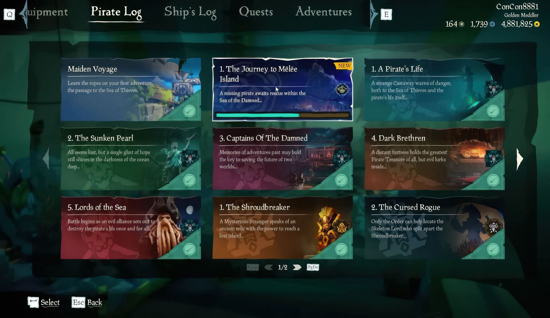 You can find all your missions in the Pirate Log. (Image via Rare)