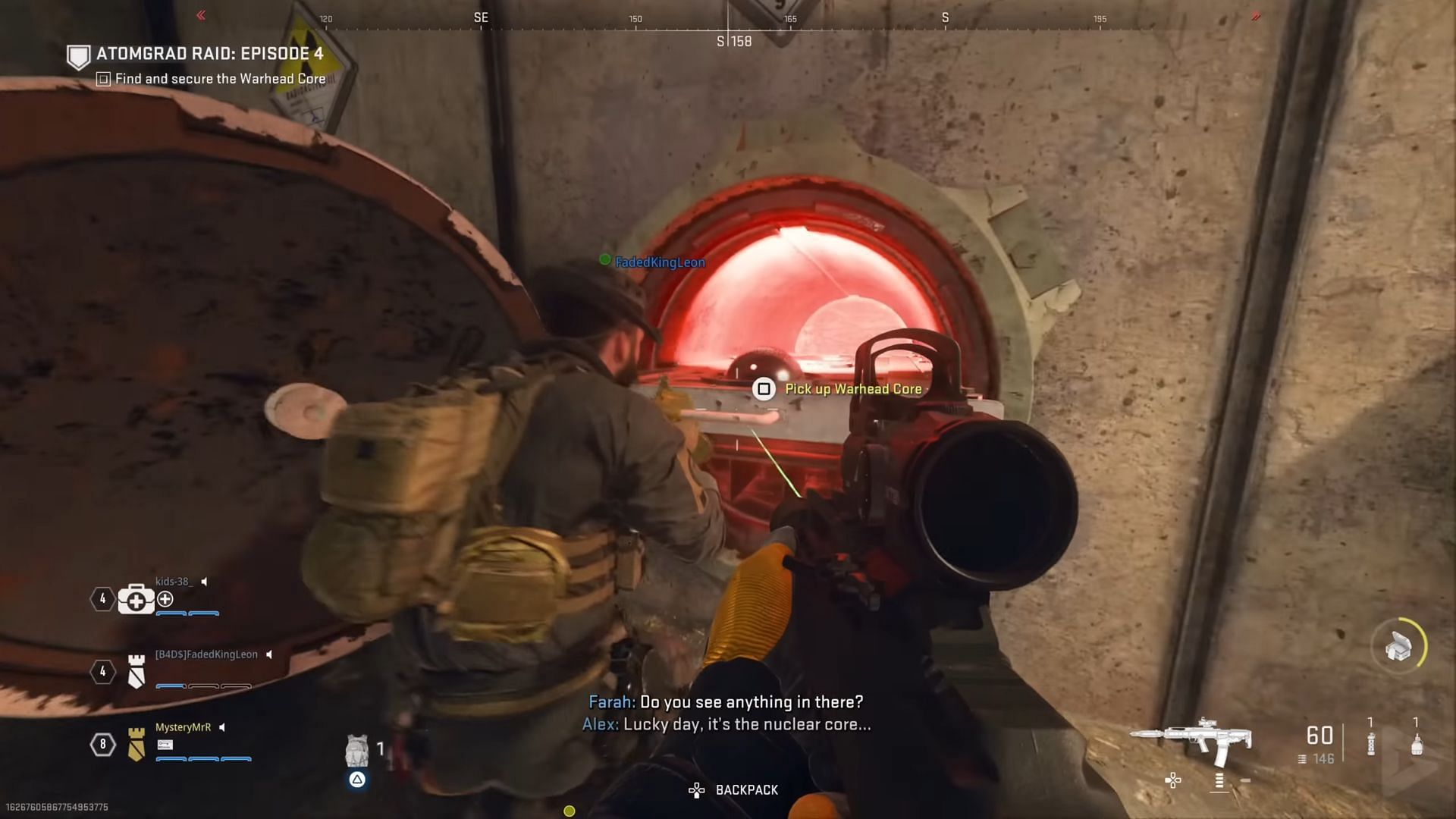 Getting the nuclear warhead in Modern Warfare 2 Raid Ep 4 (Image via @Gamer&#039;s Little Playground on YouTube)