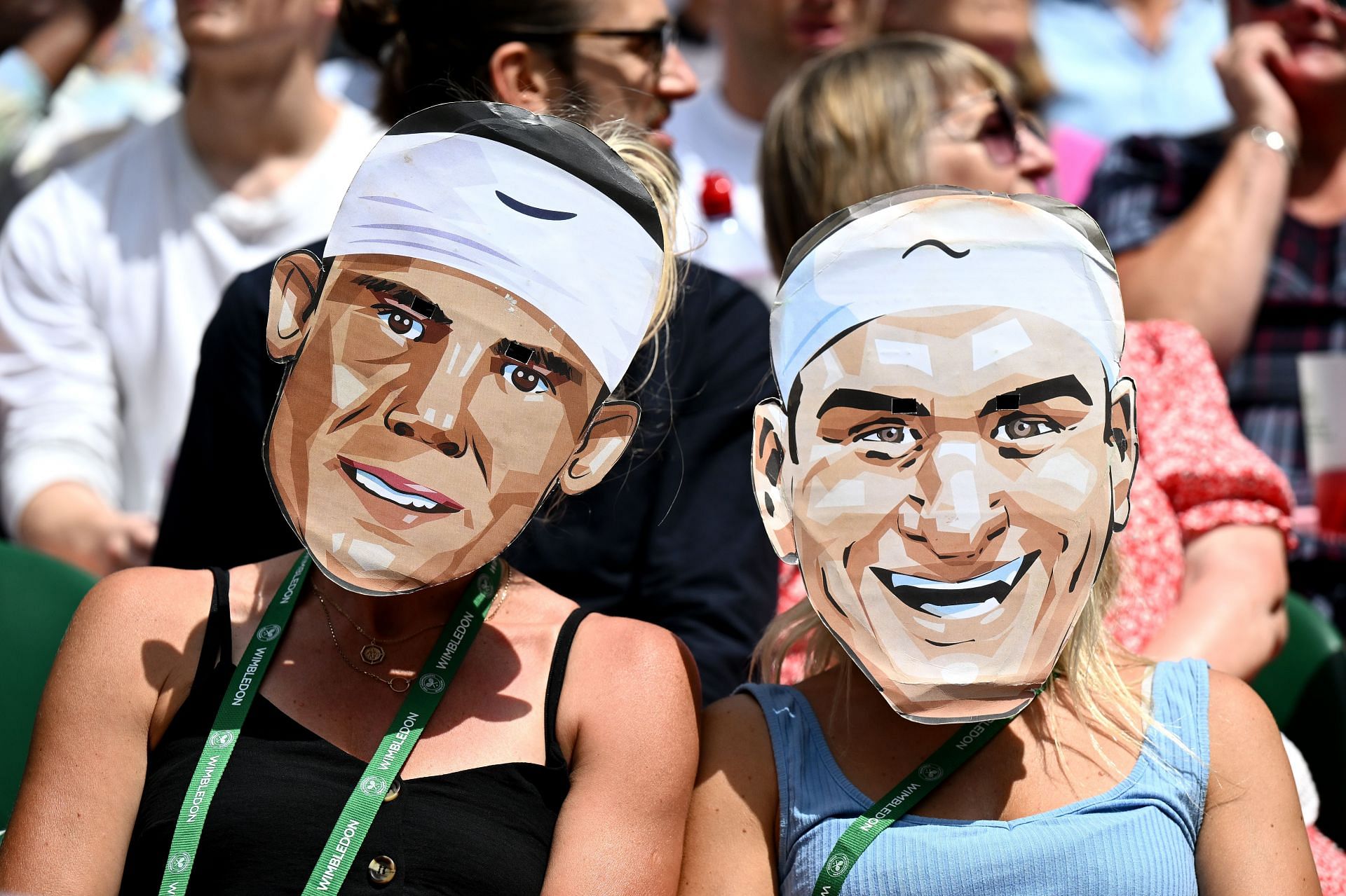 Fans disguised as Rafael Nadal and Roger Federer: Wimbledon 2023
