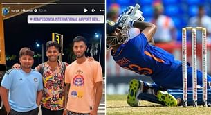[Picture] Sarfaraz Khan and Tilak Varma see off Suryakumar Yadav at Bengaluru airport ahead of IND vs WI ODIs