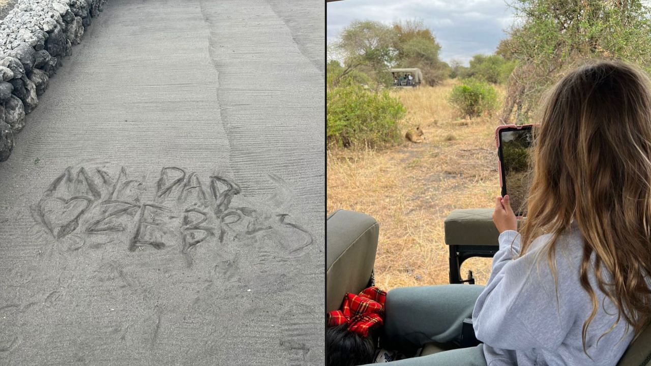Tom Brady and his daughter took a trip to the safari (Images via Brady on Instagram)