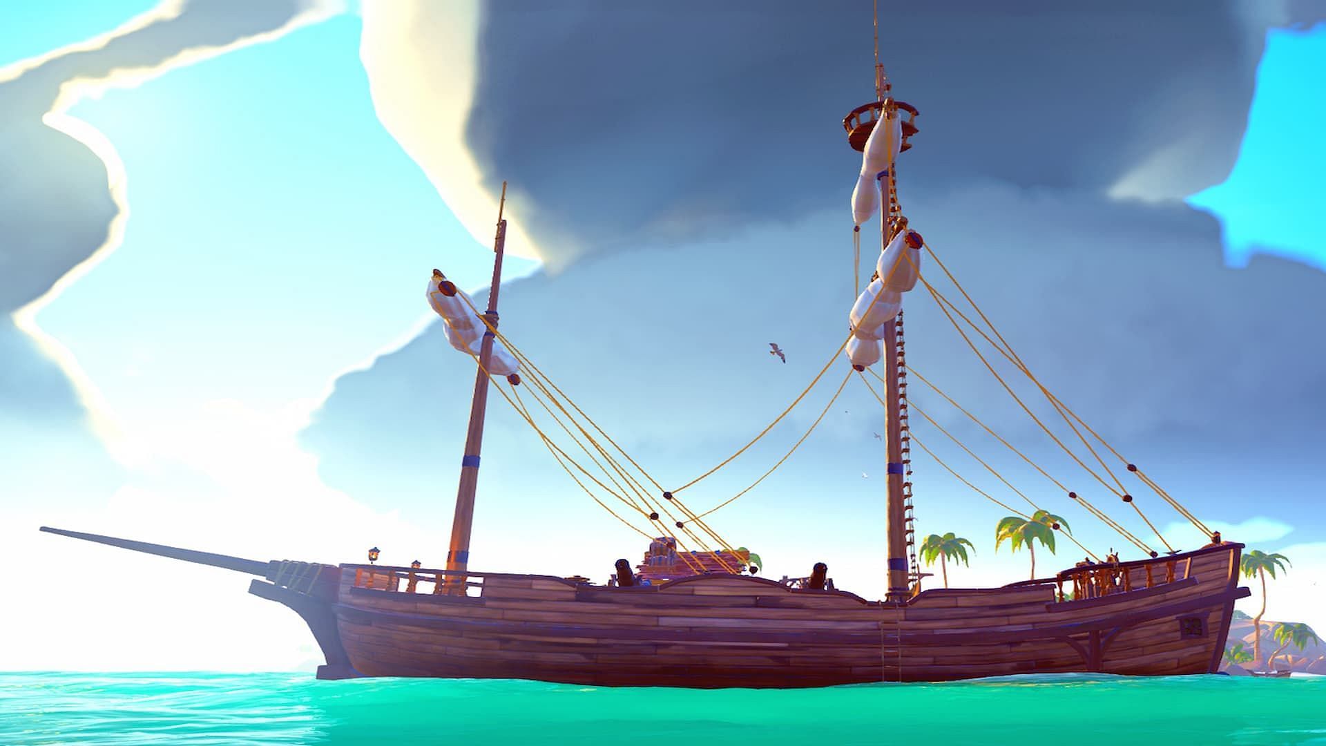 The Brigantine is a mid-size ship in Sea of Thieves (Image via Rare)