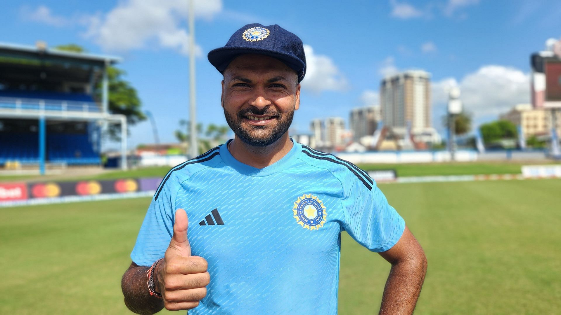 Mukesh Kumar made his Test debut in Trinidad and picked up two wickets