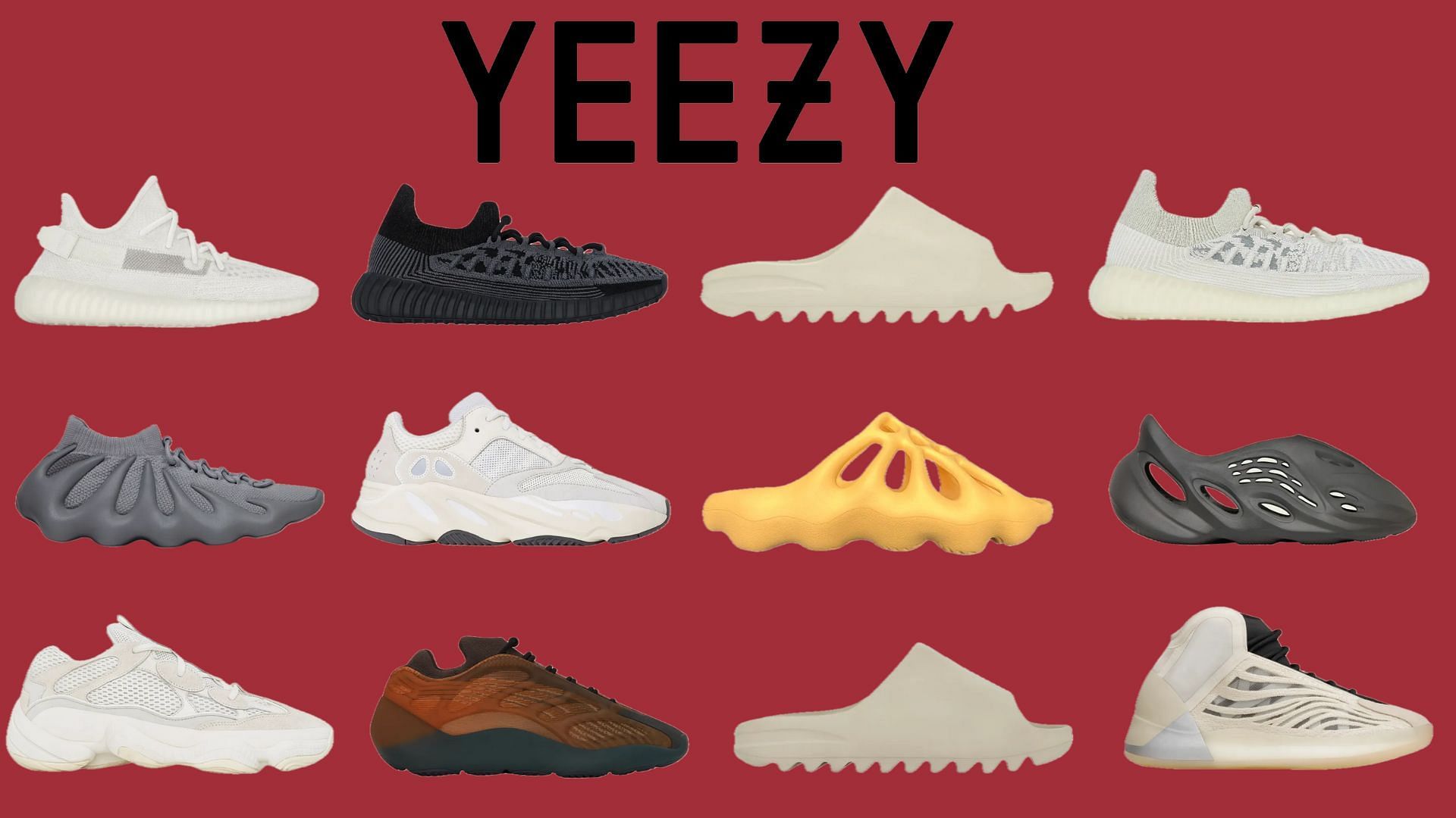 Adidas Yeezy August 2023 footwear lineup (Image via Sportskeeda)