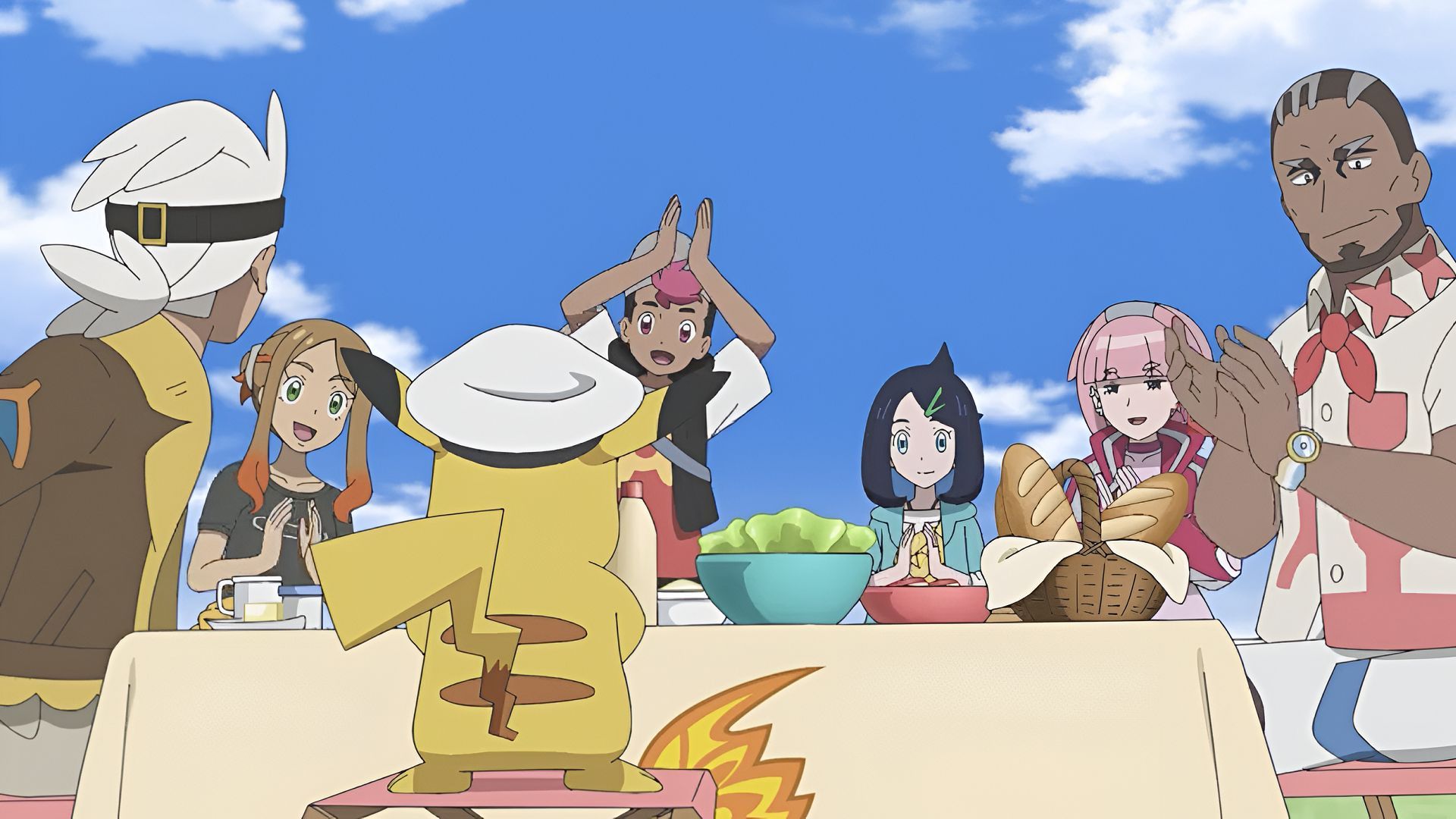 Picnicking and sandwiches take up quite a bit of time in Pokemon Horizons Episode 13 (Image via The Pokemon Company)