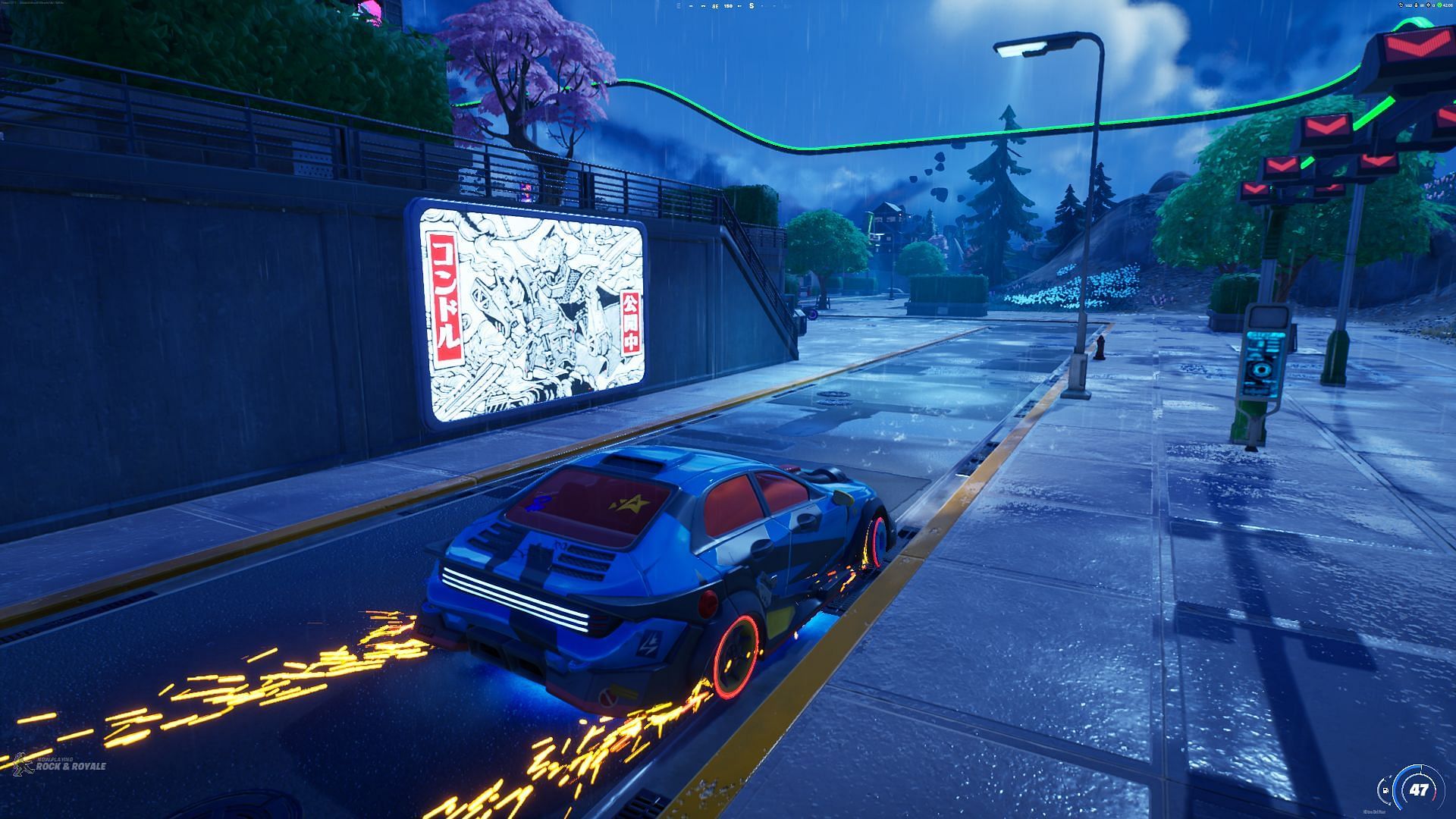 Pop tires to slow opponents down and force them to exit the vehicle (Image via Epic Games/Fortnite)