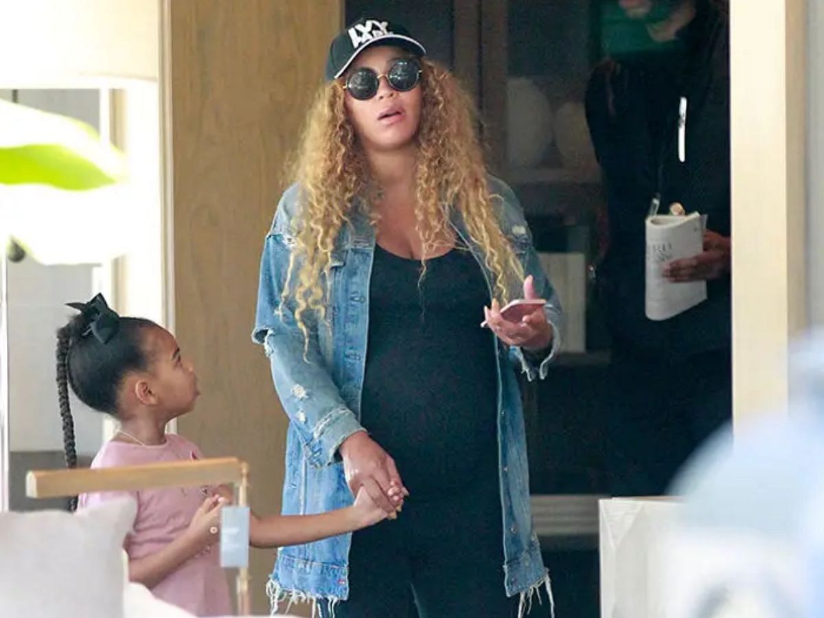 Beyonc&eacute; gave birth to her and Jay-Z&#039;s first child Blue Ivy in January 2012 (Image via Splash news)