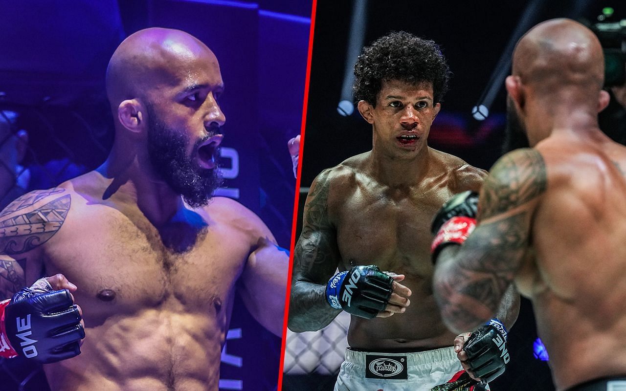 Demetrious Johnson (L) / Adriano Moraes (R) -- Photo by ONE Championship