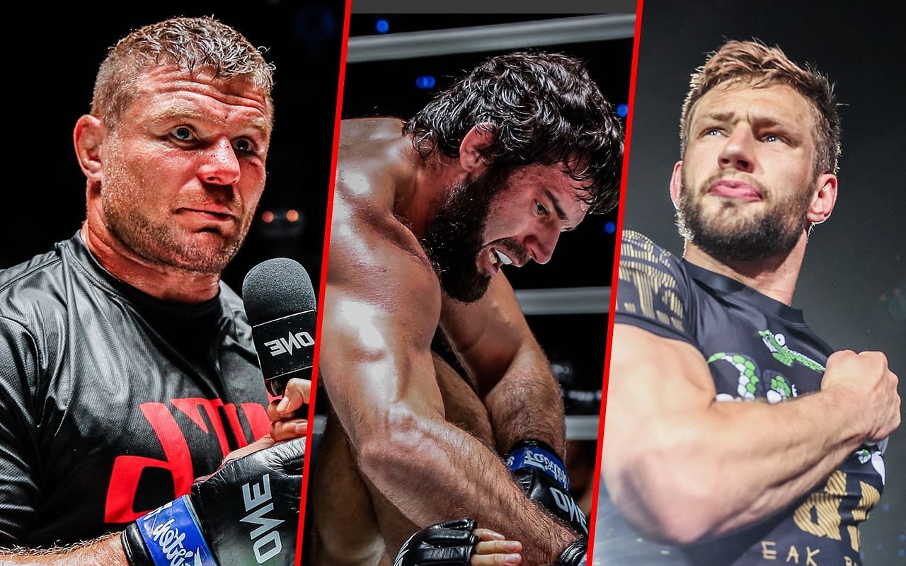 Anatoly Malykhin (L) / Shamil Erdogan (C) / Reinier de Ridder (R) -- Photo by ONE Championship