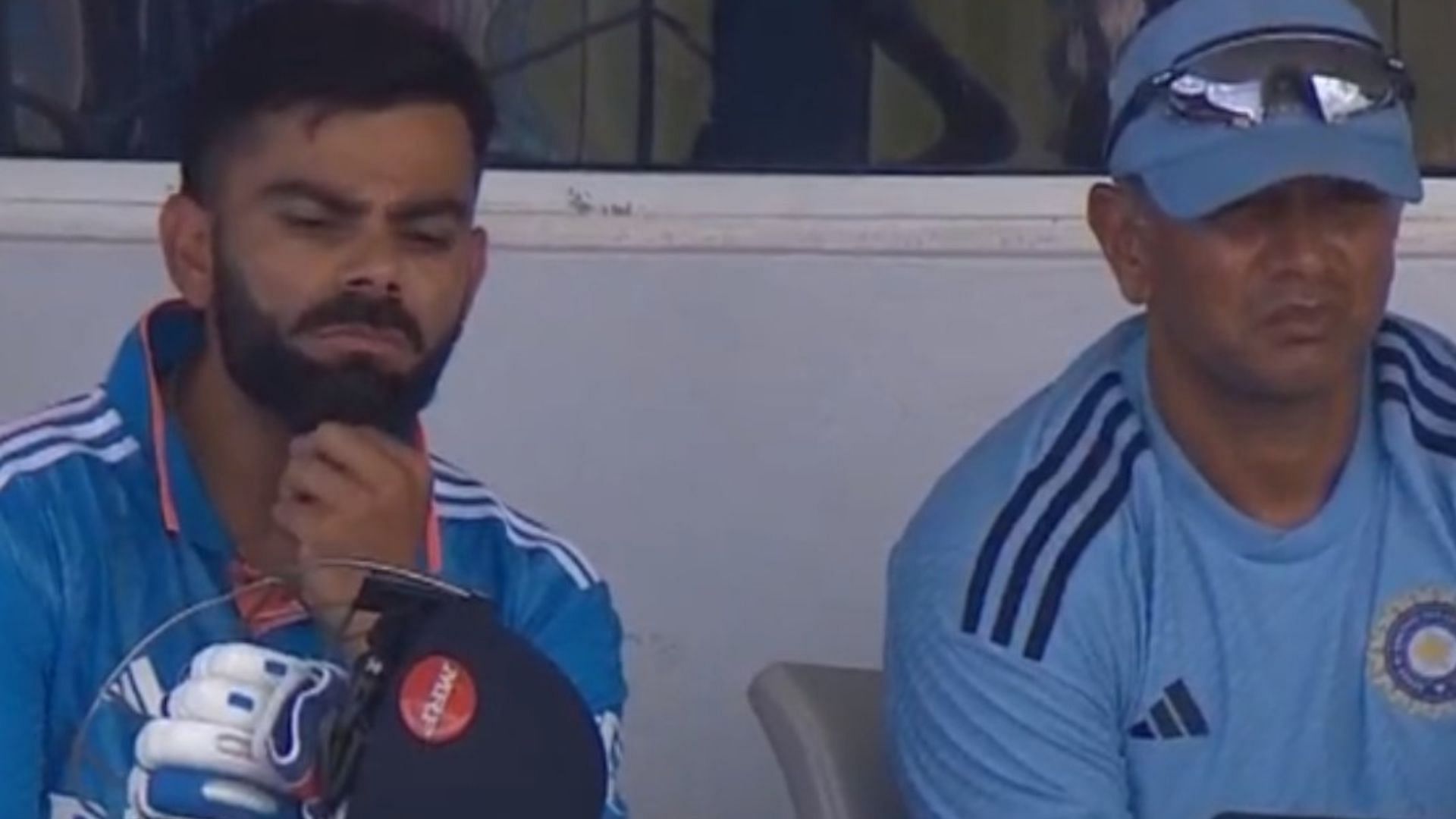 Virat Kohli (L) was held back so that other batters could get some gametime in Barbados (P.C.:Twitter)