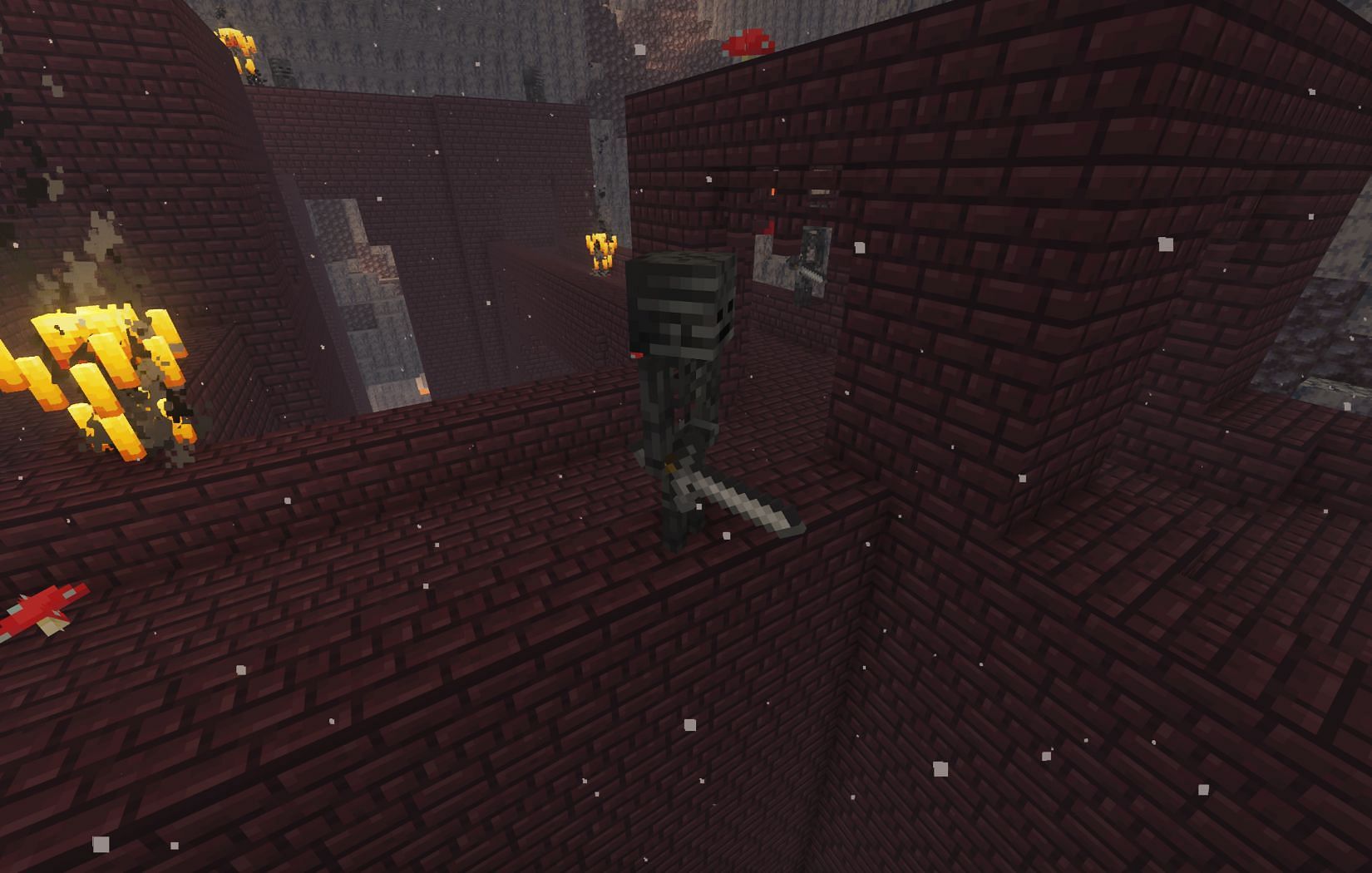 Be wary of hostile mobs on Nether fortress (Image via Mojang)