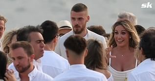 David De Gea enjoys stylish pre-wedding celebration with fiancee Edurne Garcia as ex-Manchester United star attends party