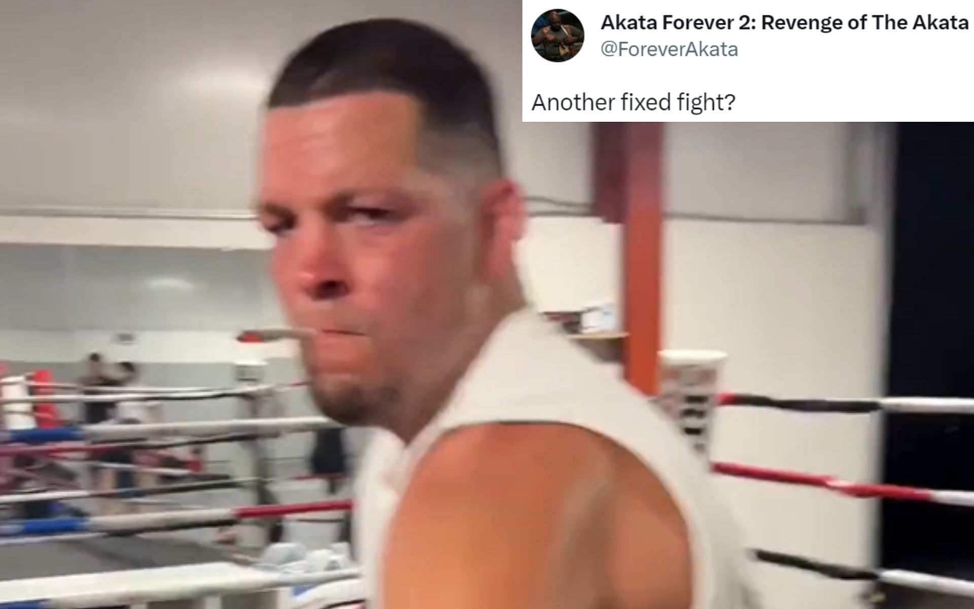 Nate Diaz smoking while training for Jake Paul fight