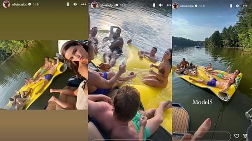 Olivia Culpo, CMC, and her sisters kicked off an energetic vacation after throwing an engagement party (Image Credit: Olivia Culpo's Instagram Story).