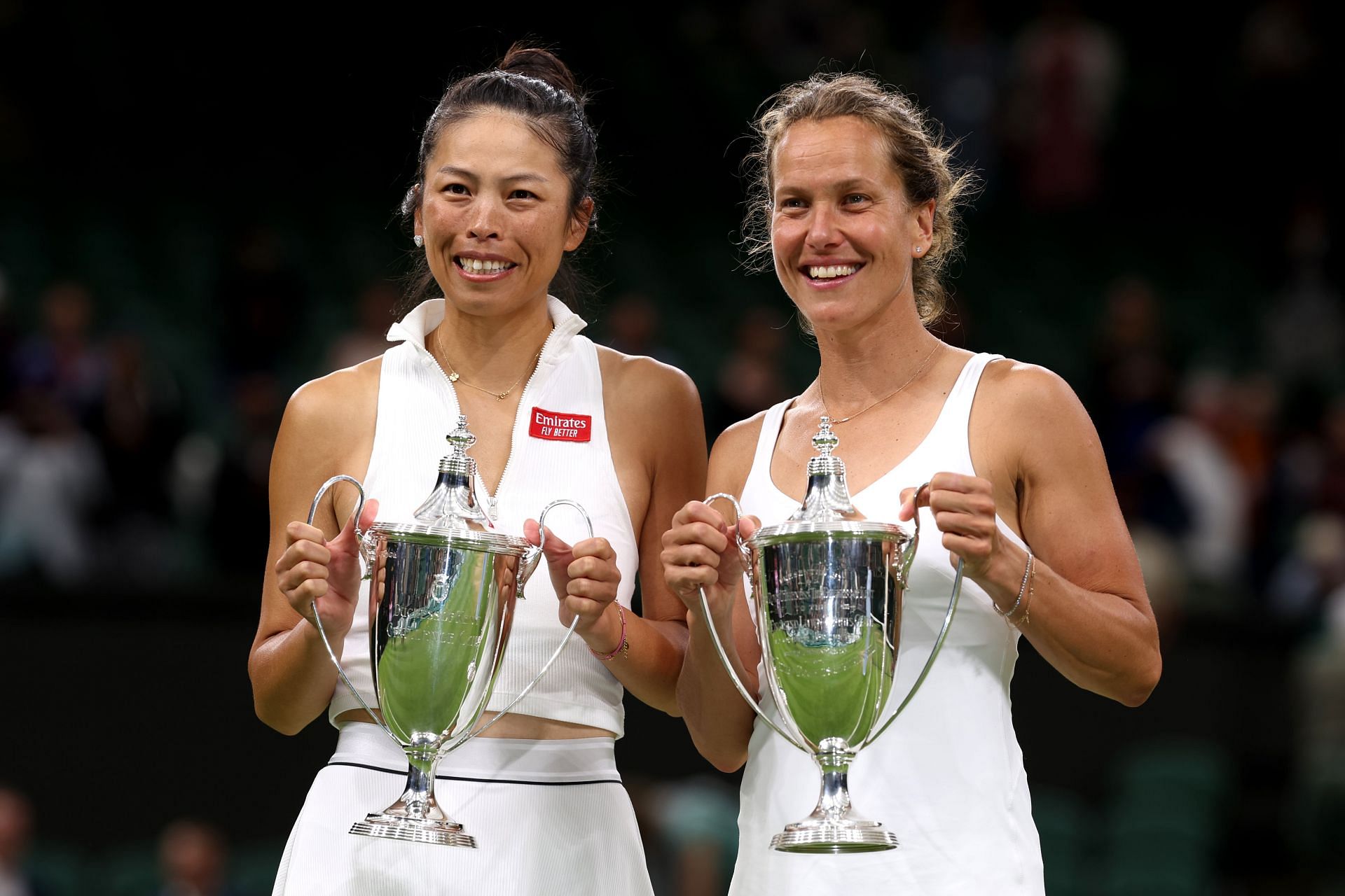 Su-Wei Hsieh and Barbora Strycova with their Women&rsquo;s Doubles Title