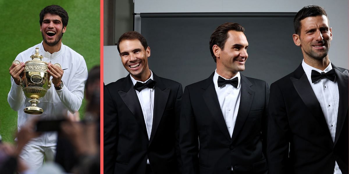 Carlos Alcaraz, Rafael Nadal, Roger Federer and Novak Djokovic.