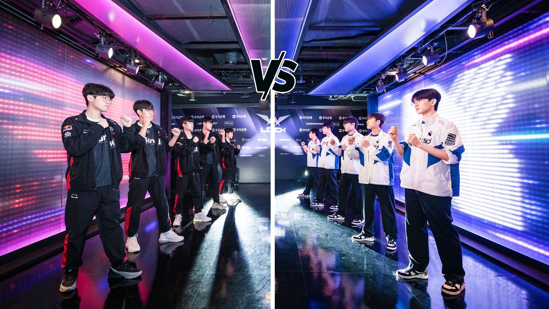 T1 and DRX going head-to-head in the LCK 2023 Summer Split (Image via LoL Esports)