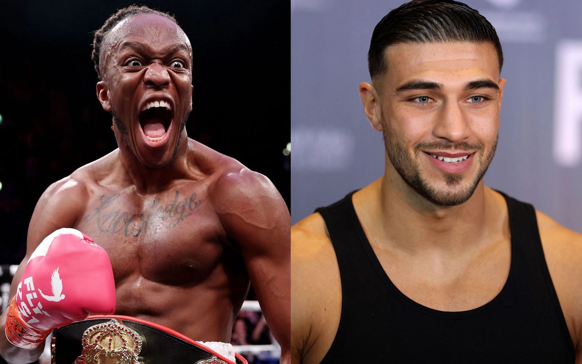 Boxing stars KSI (L), and Tommy Fury (R).