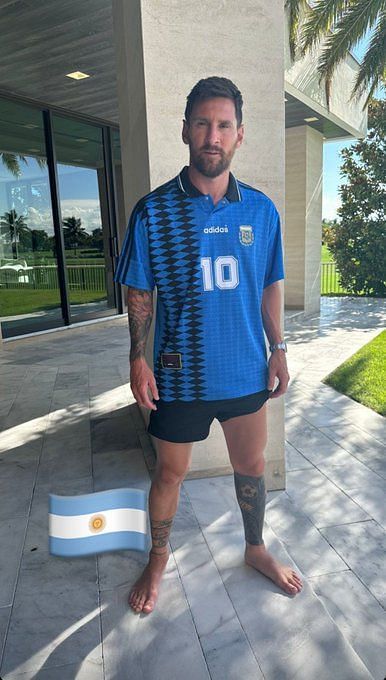 The kit Maradona wore in his last world cup in 1994 - Fans in awe as Lionel  Messi shows off iconic Argentina jersey on Instagram