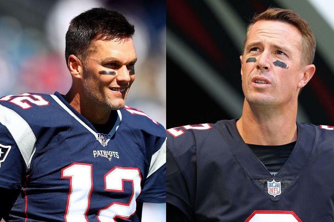 Tom Brady, left, Matt Ryan, right 