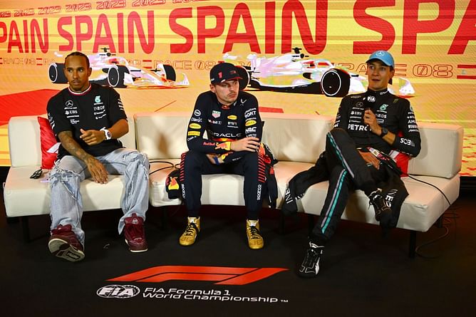 George Russell and Lewis Hamilton joke that F1 would be "so exciting" if Max Verstappen and Red Bull weren't there