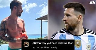 "Bro, your knee has a knee" - Fans stunned as they claim Lionel Messi's knees are 'deformed' as he shares latest vacation snap