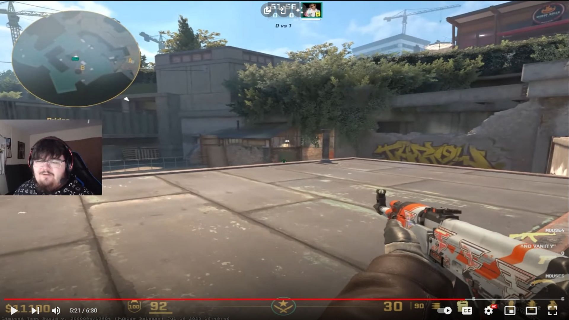 The angle from Bridge to Connector in Bombsite B (Image via Image via YouTube/austincs CLIPS)