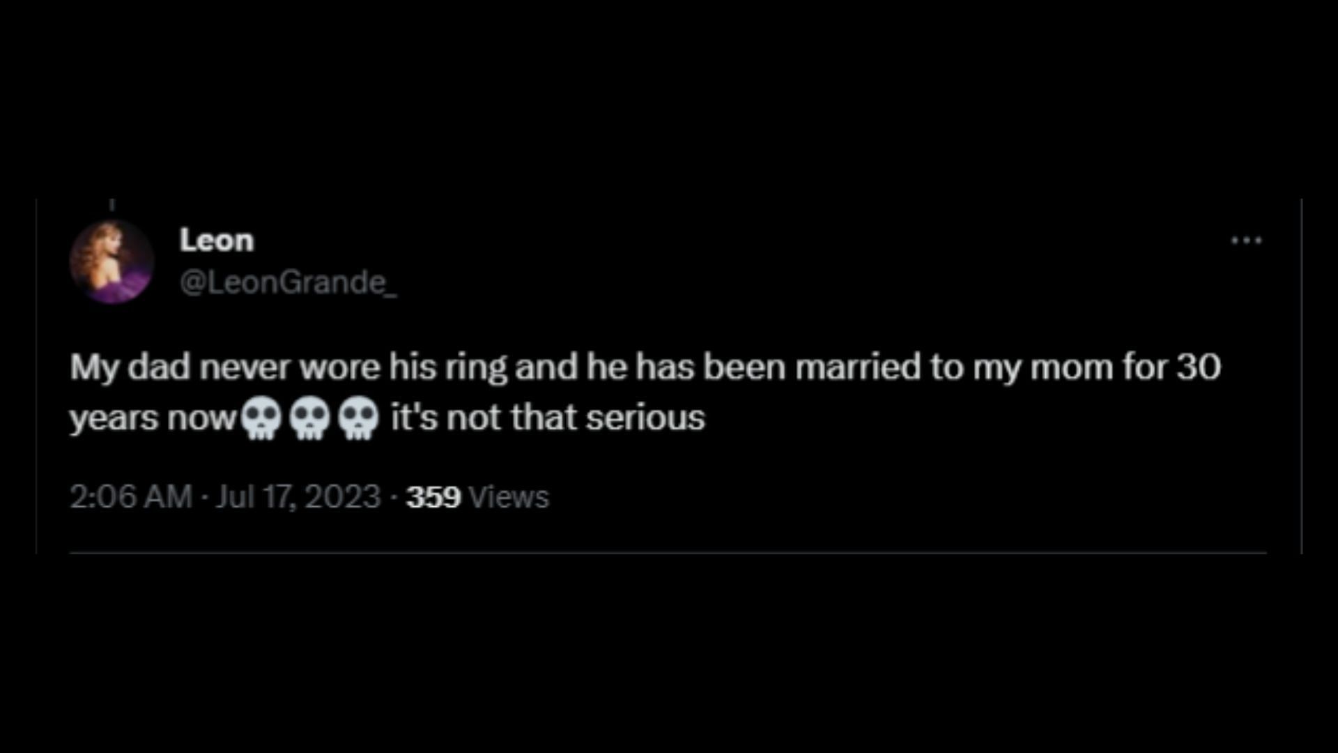 Screenshot of a Twitter user slamming speculations on Grande&#039;s viral picture without her wedding ring. (Photo via @TMZ/Twitter)