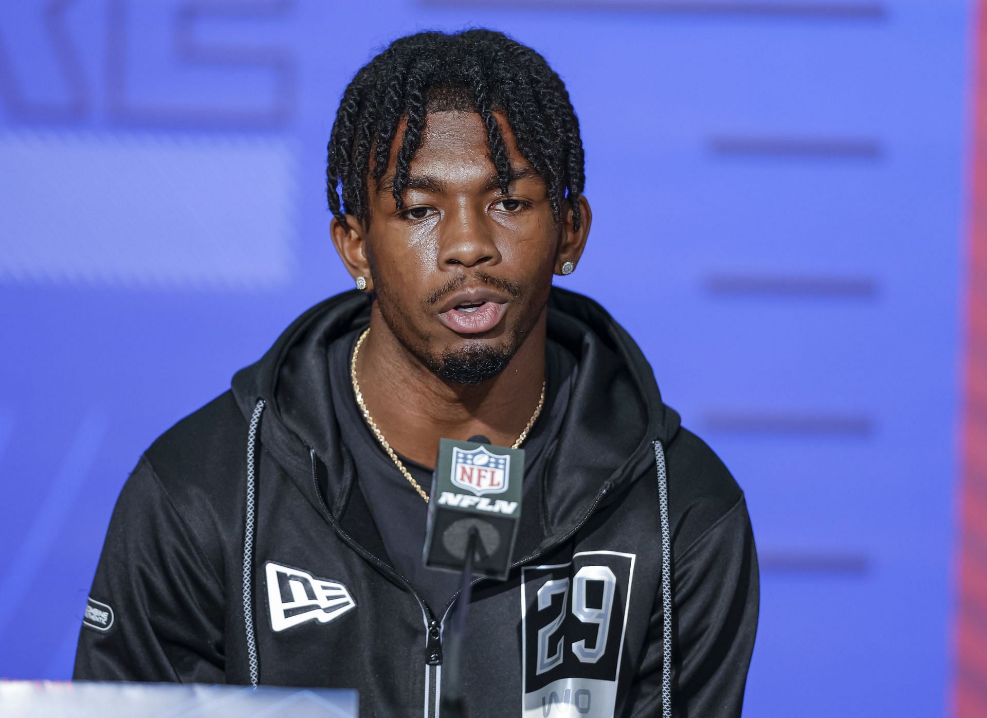 Justyn Ross during 2023 NFL Combine