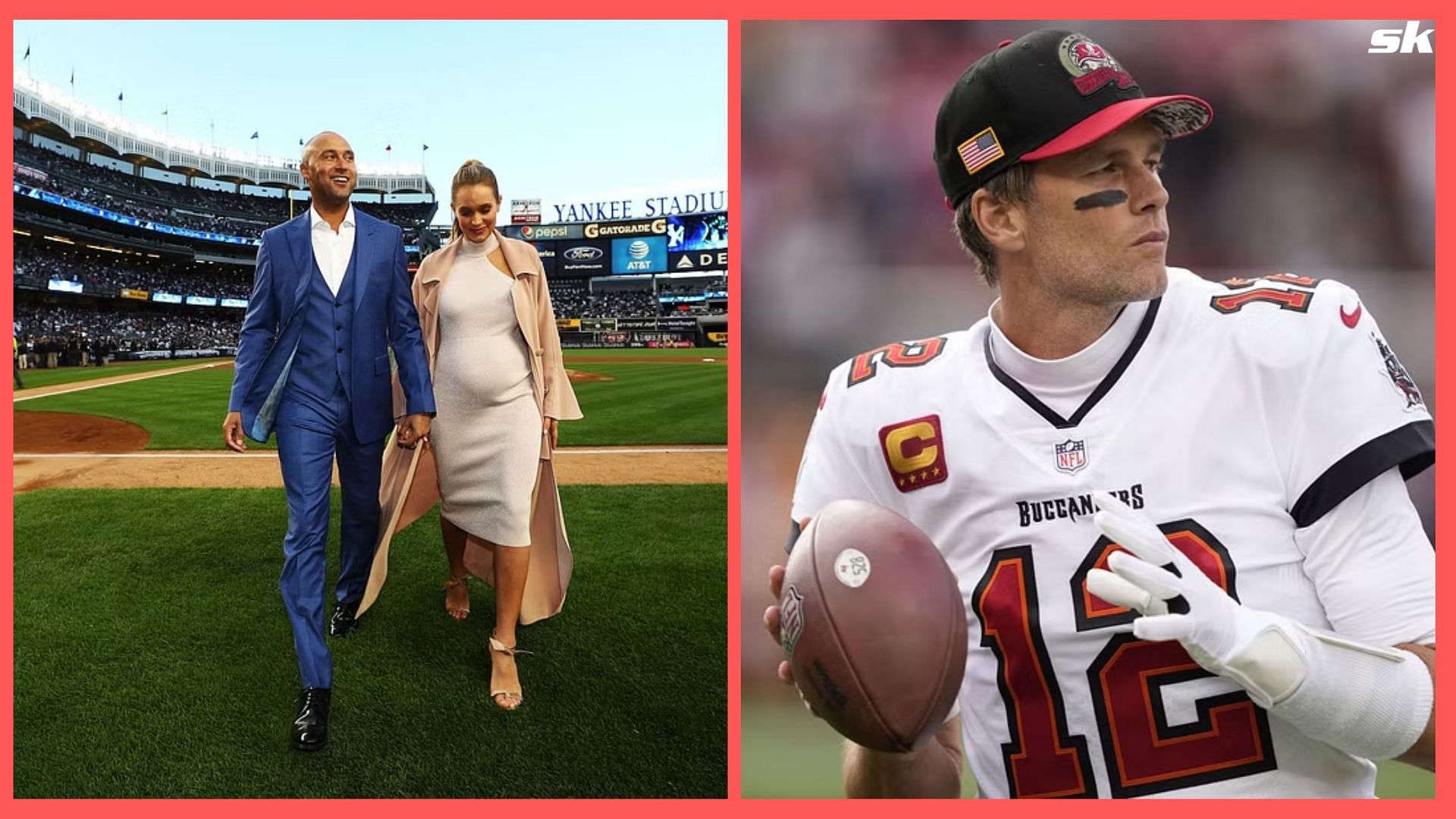 New York Yankees legend, Derek Jeter with Hannah Davis; NFL Legend, Tom Brady