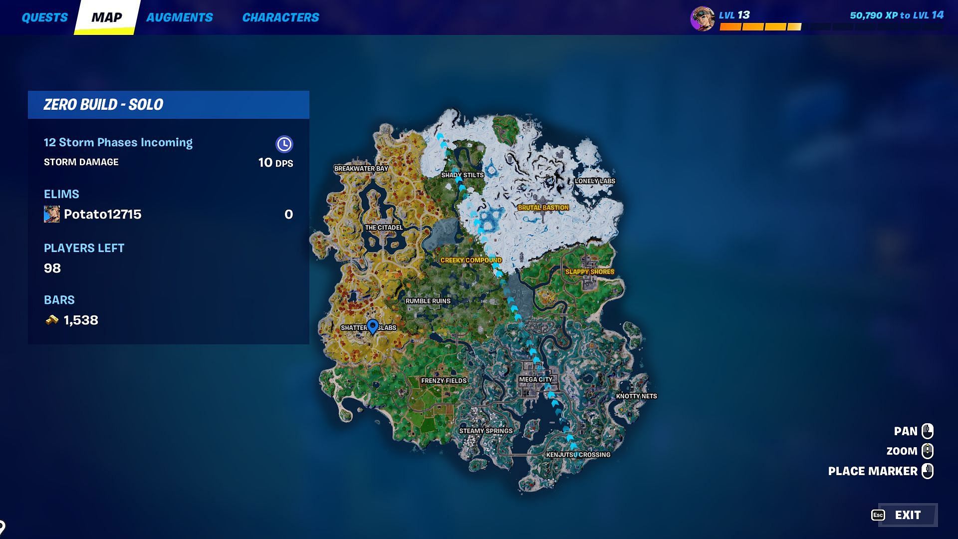 Mark the location on your minimap to keep it in sight (Image via Epic Games/Fortnite)