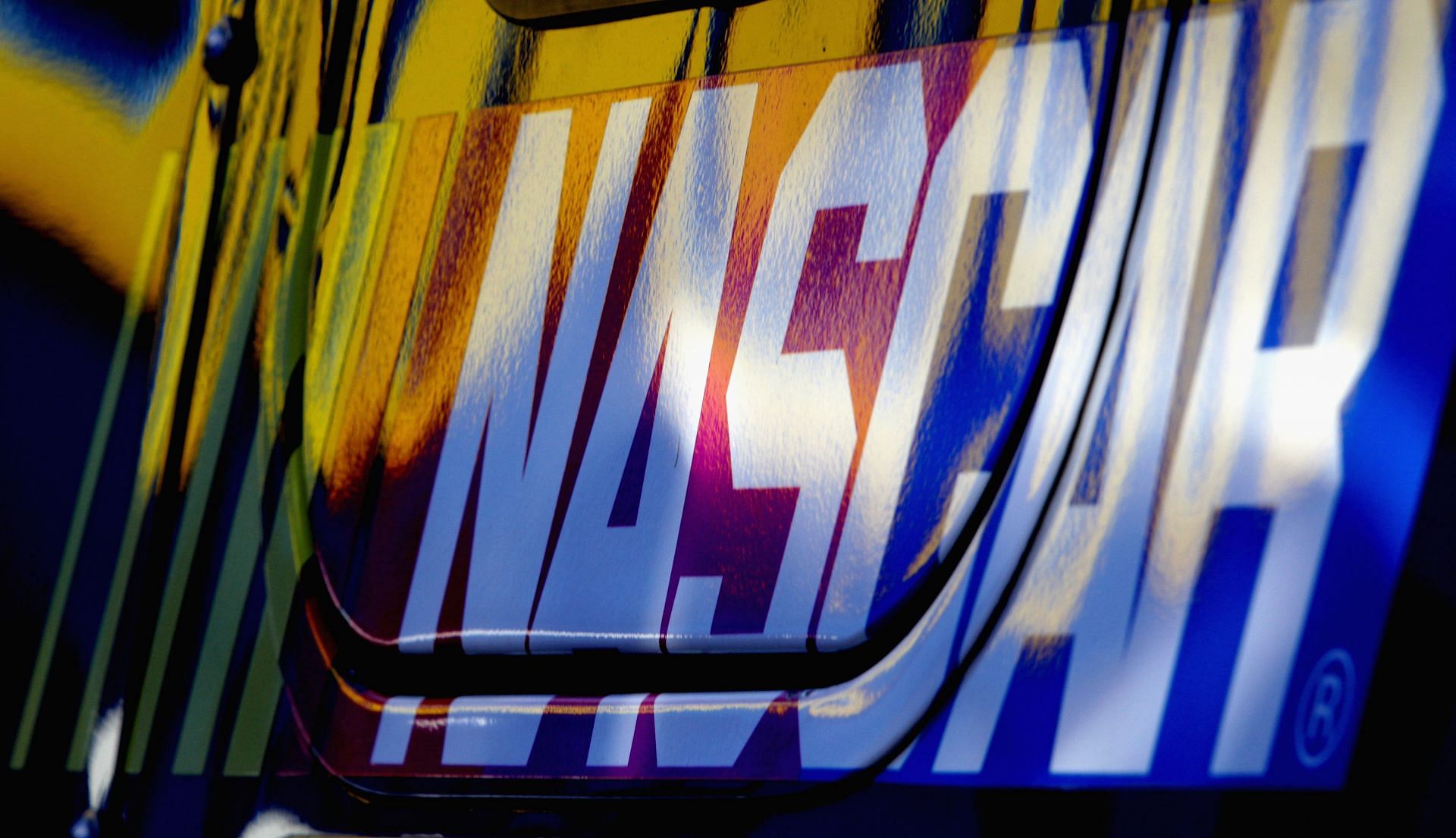 View of the NASCAR logo, 2014