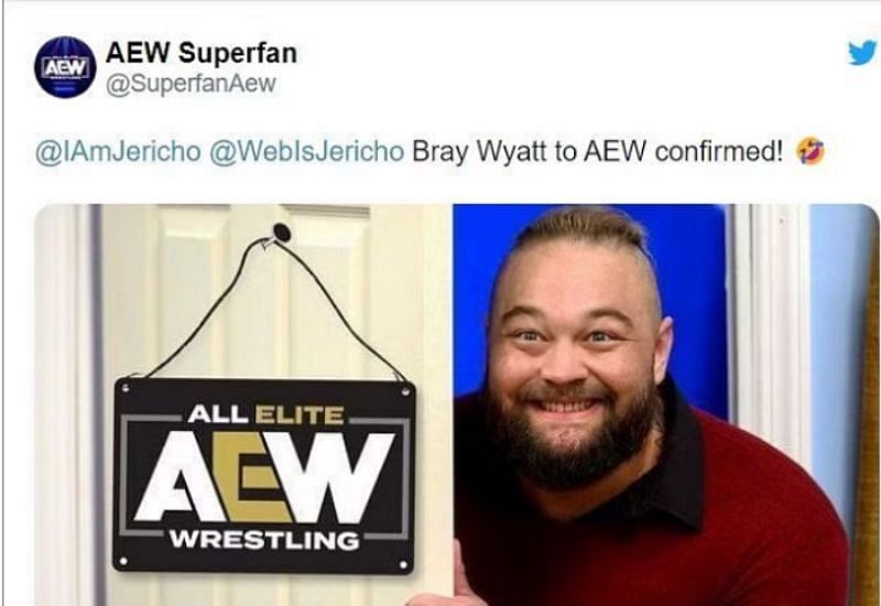 Screenshot of deleted reply to Chris Jericho's tweet about Bray Wyatt