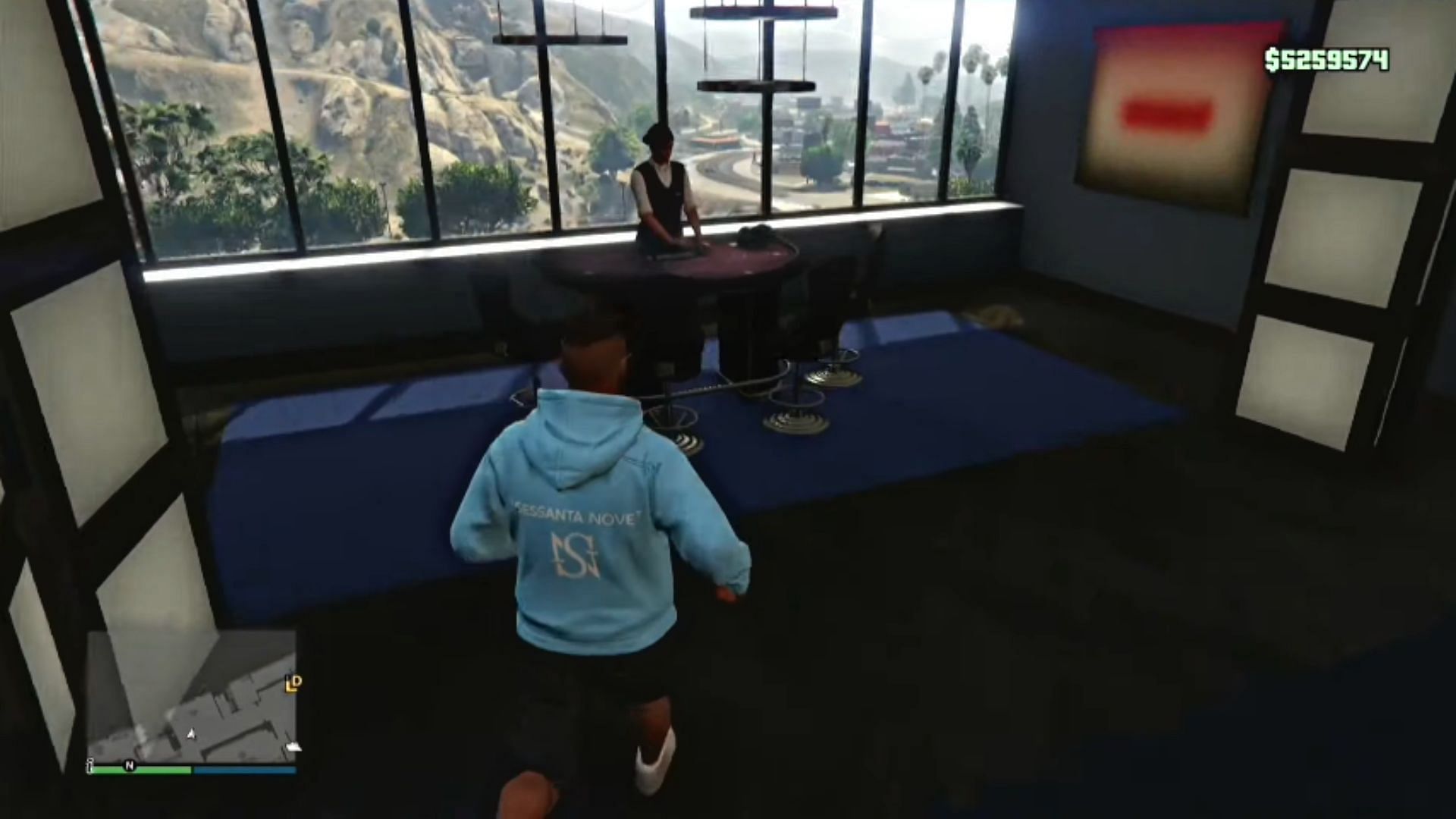 Blackjack table in the Casino Penthouse (Image via YouTube/Axerzz)