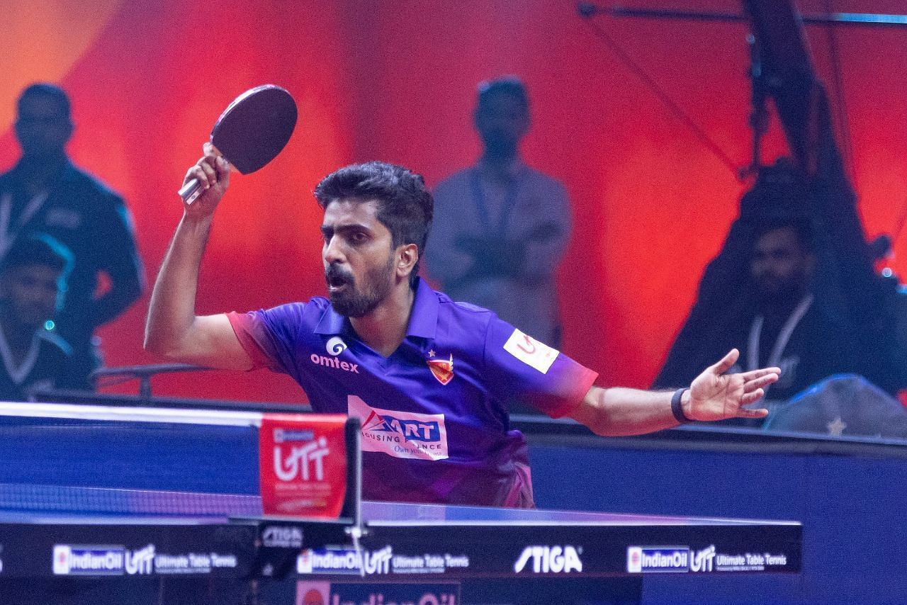 Sathiyan G in action