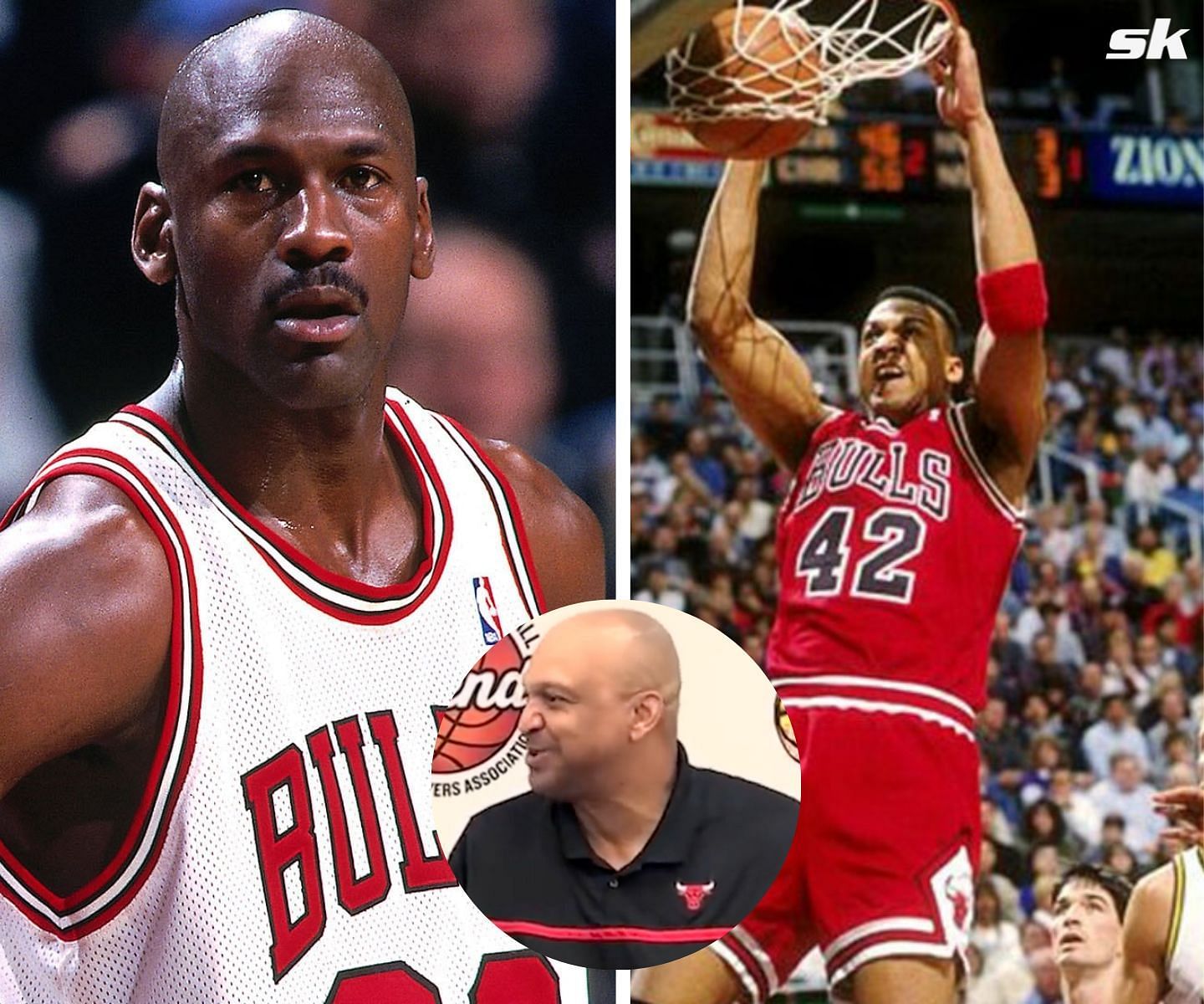 Download Basketball legend Michael Jordan shoots a clutch three