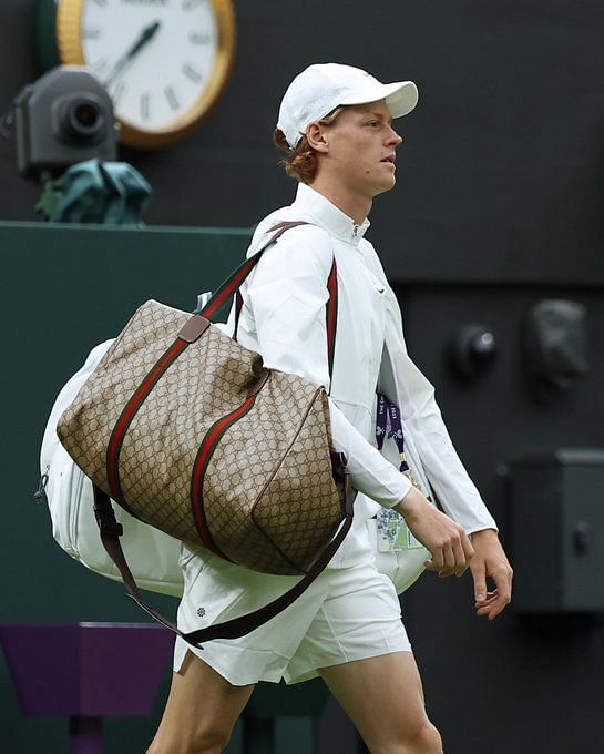 This is sick, hoping Louis Vuitton does the same for Carlos Alcaraz -  Tennis fans react to Jannik Sinner's one-of-a-kind Gucci bag at Wimbledon  2023