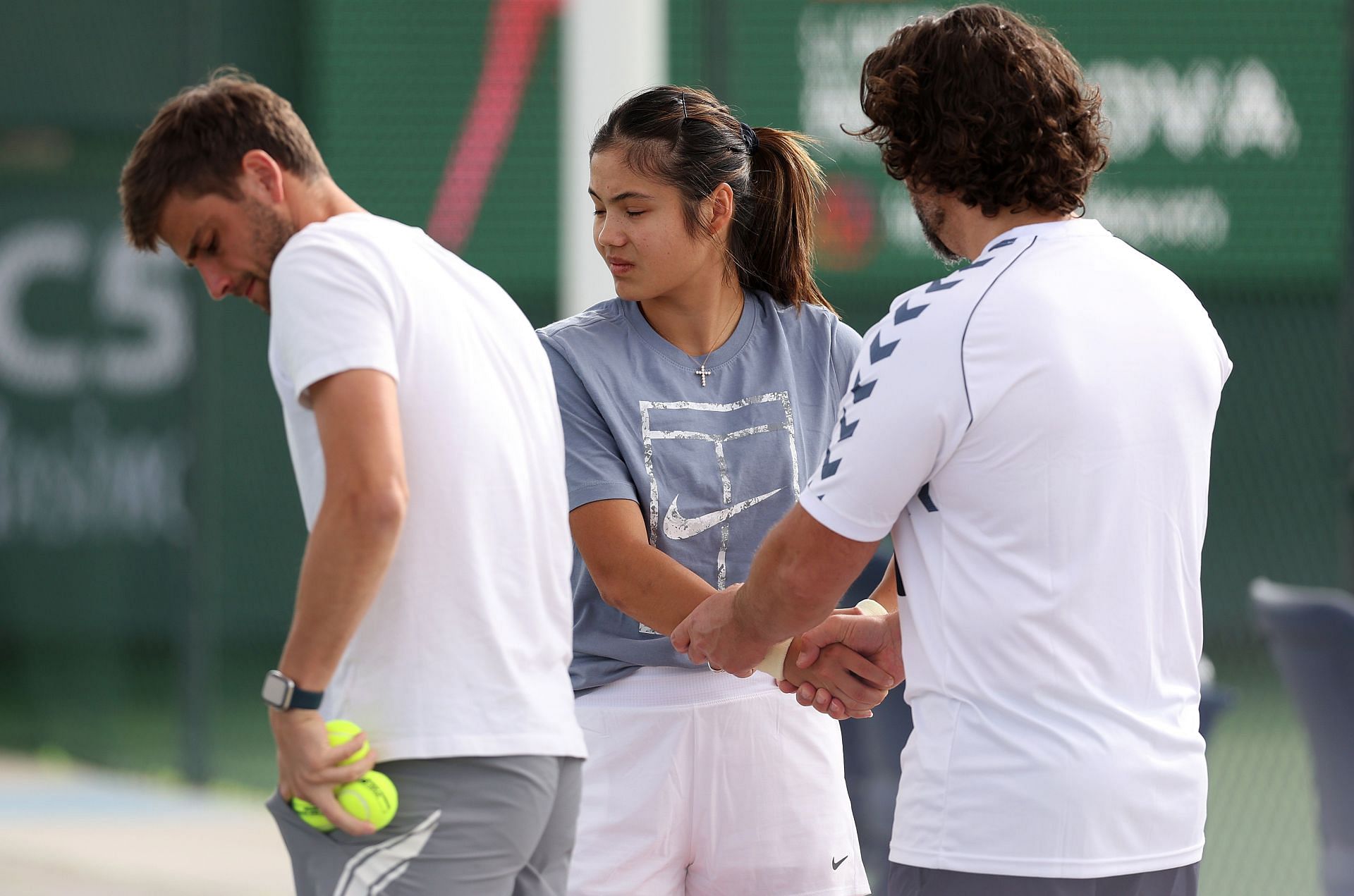 Emma Raducanu during a practice