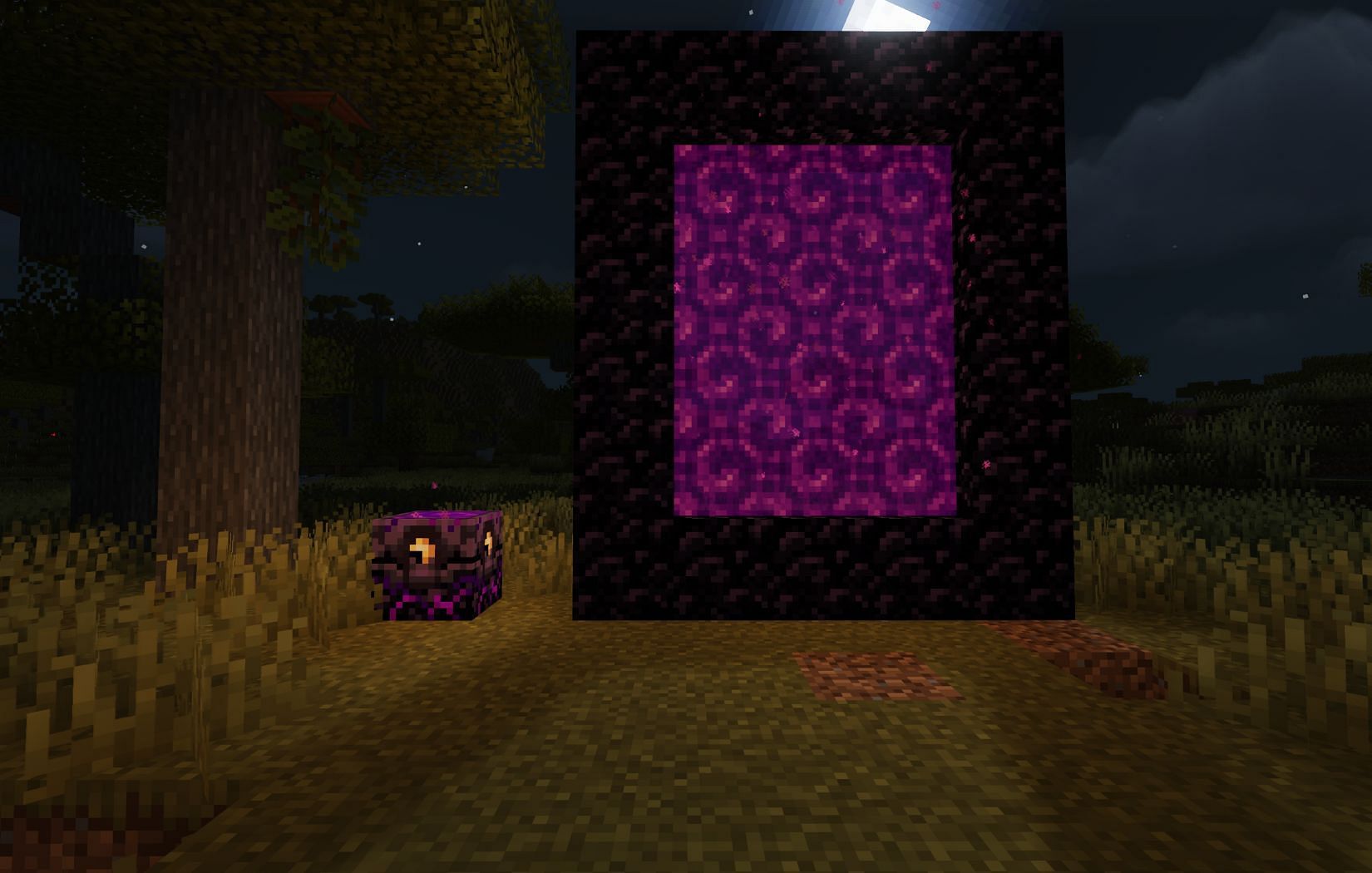 Only the nether portal and respawn anchor emit level 11 light (Image via Mojang)
