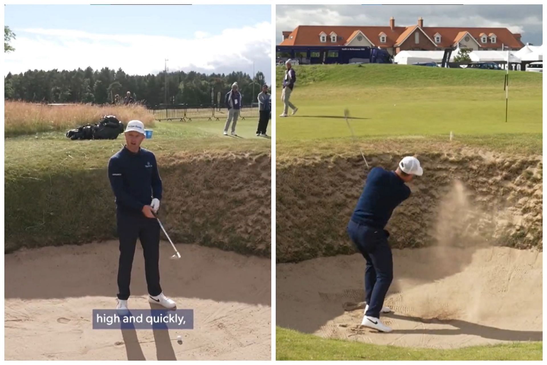 Justin Rose gave some valuable tips to get the ball out of pot bunkers at the links courses(Image via twitter.com/PGATour)