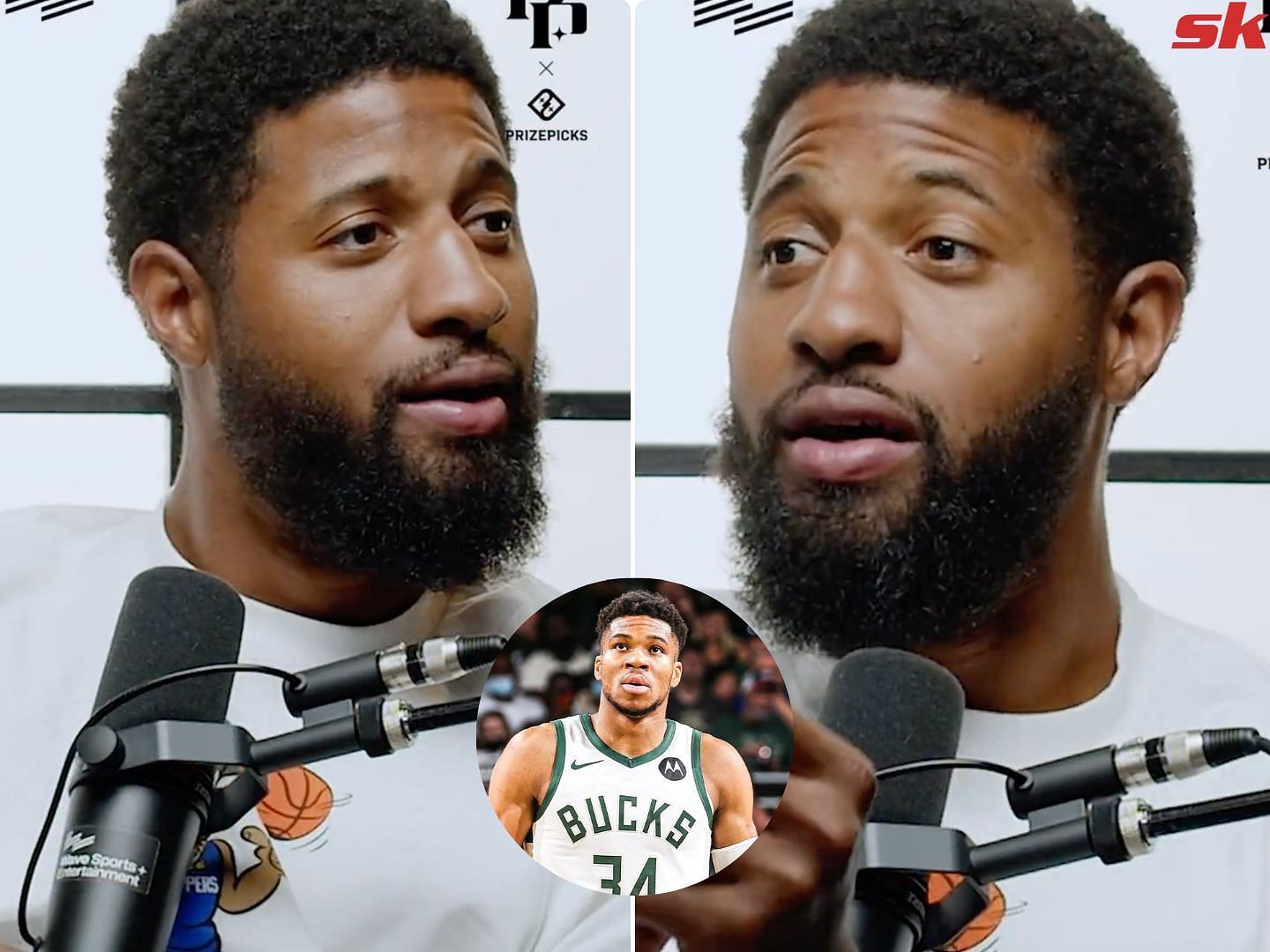 Paul George does a hilarious re-creation of Giannis Antetokounmpo throwing no-look passes