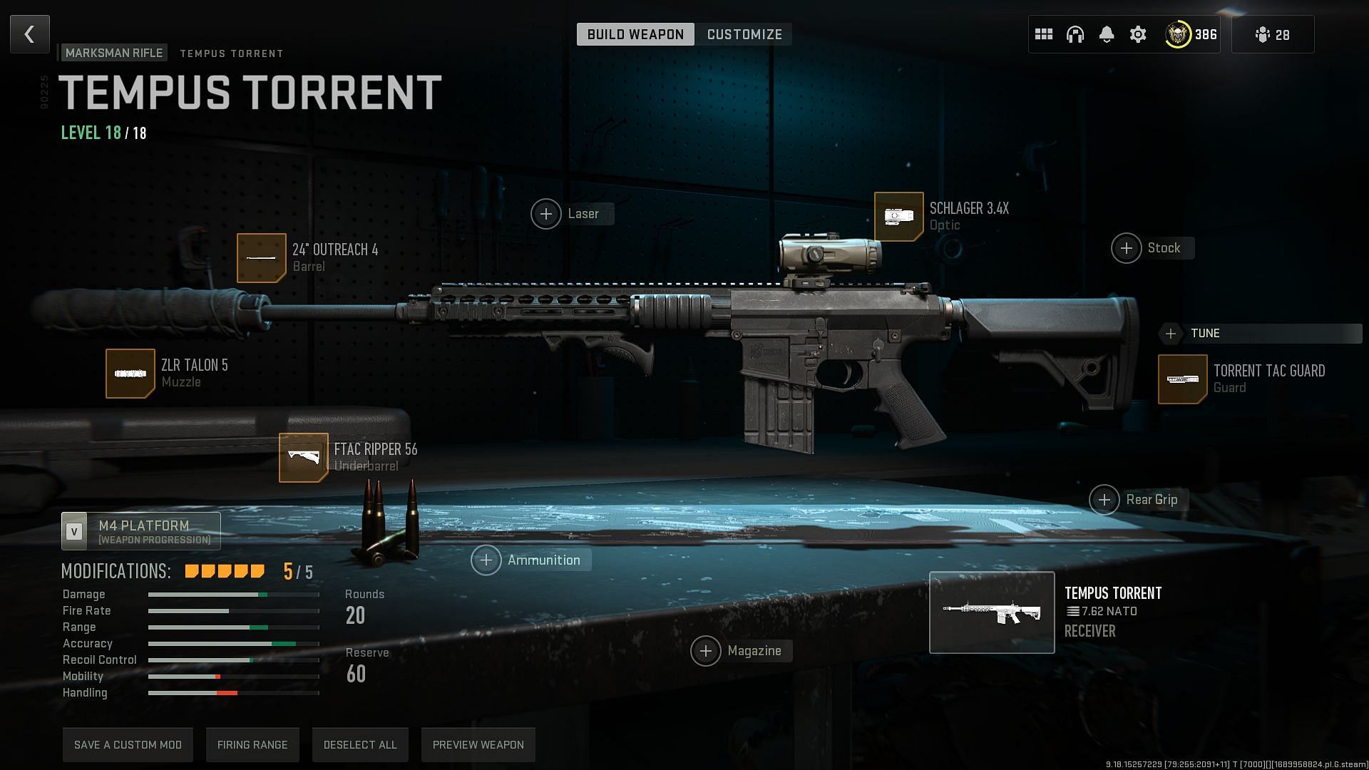 Best Tempus Torrent attachments in Warzone 2 (Image via Activision)